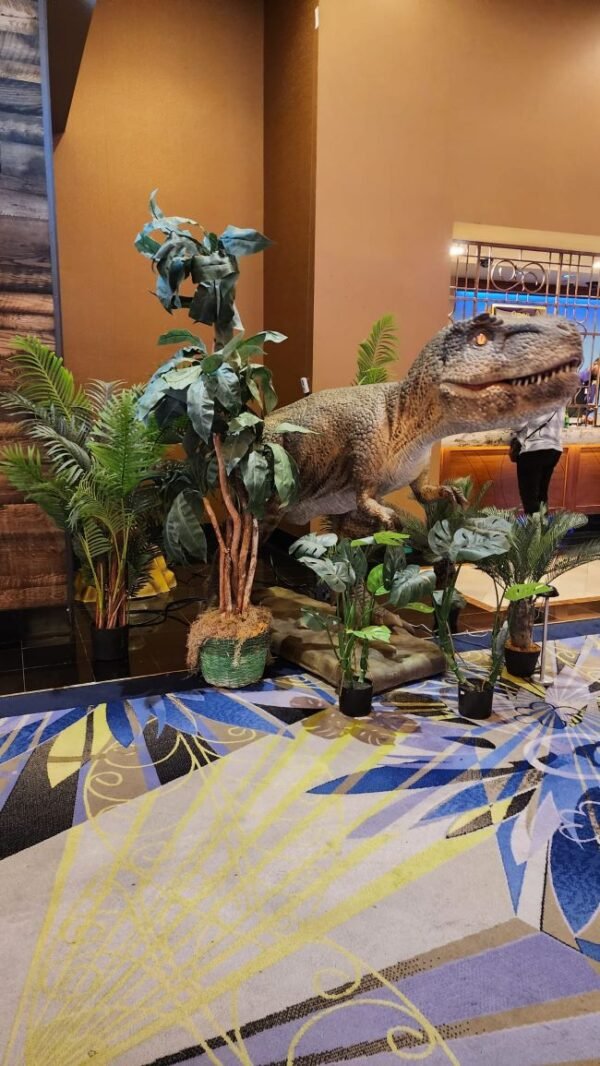 Rex T-Rex Animatronic Prop With Assorted Palm Trees