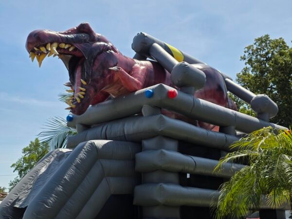 Dinosaur cage bounce house slide combo - Image 3